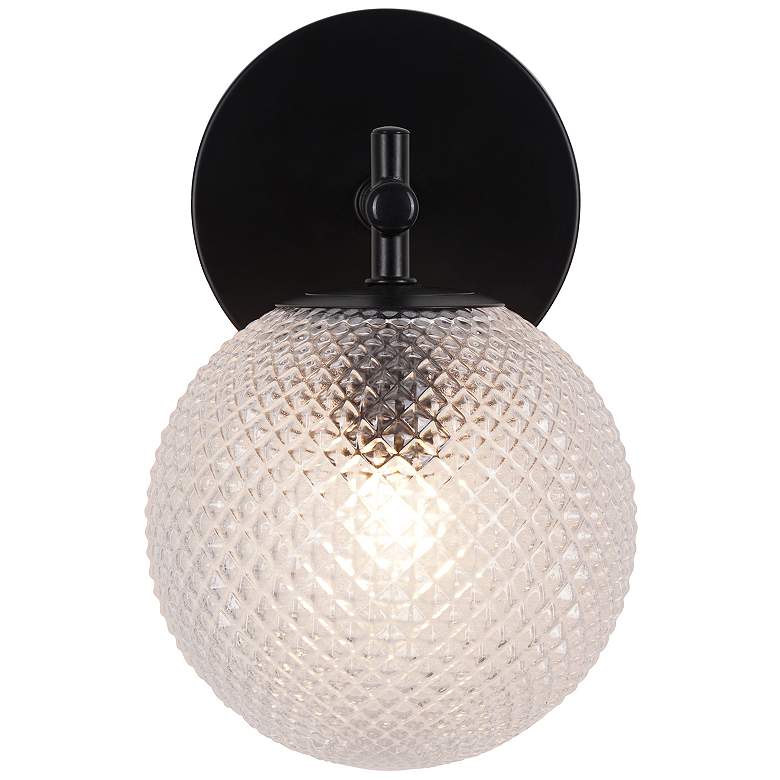 Image 4 Prismatic 9.25" High Black Wall Sconce more views
