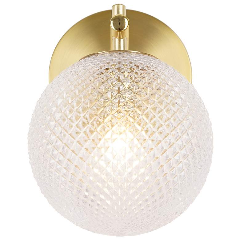 Image 3 Prismatic 9.25" High Brushed Gold Wall Sconce more views