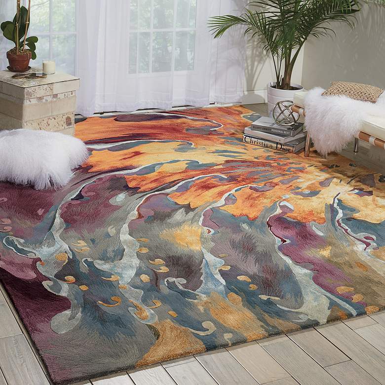 Image 1 Prismatic PRS08 5'6"x7'5" Multi-Colored Wool Area Rug