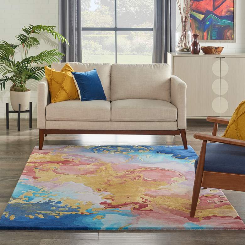 Image 1 Prismatic PRS18 5'6"x7'5" Multi-Colored Wool Area Rug