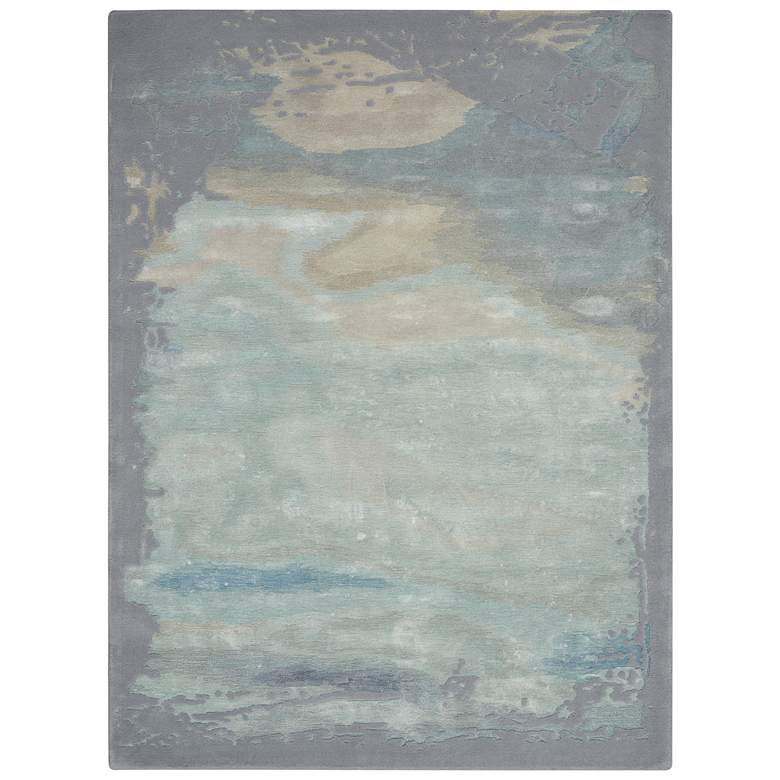 Image 2 Prismatic PRS19 5'6"x7'5" Seafoam Silver Wool Area Rug