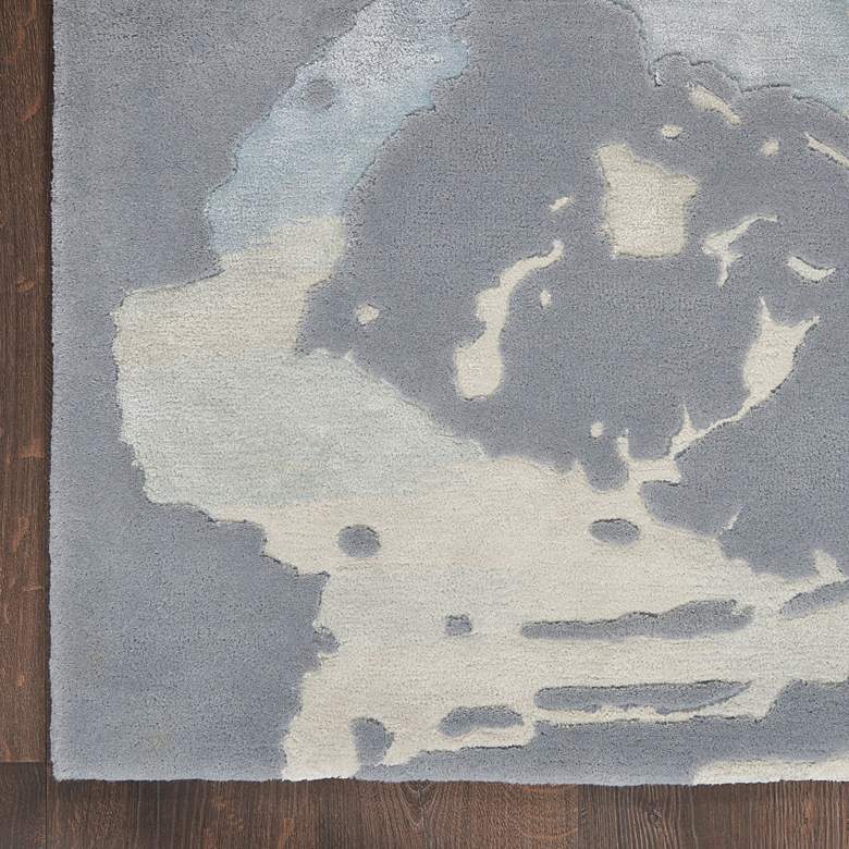 Image 3 Prismatic PRS19 5'6"x7'5" Seafoam Silver Wool Area Rug more views