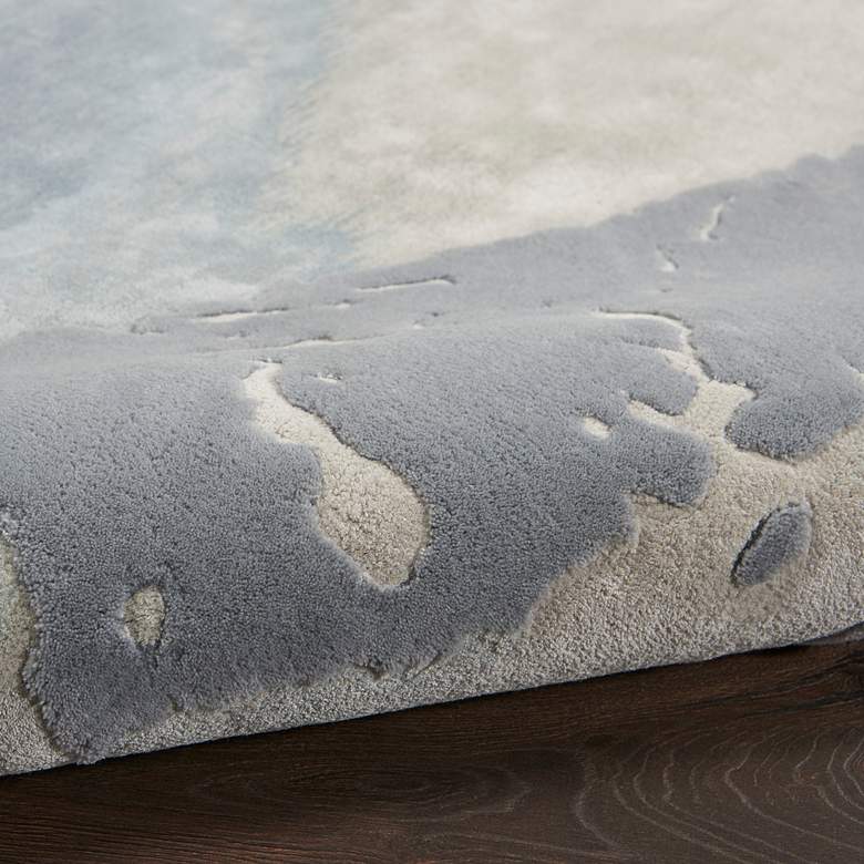 Image 6 Prismatic PRS19 5'6"x7'5" Seafoam Silver Wool Area Rug more views