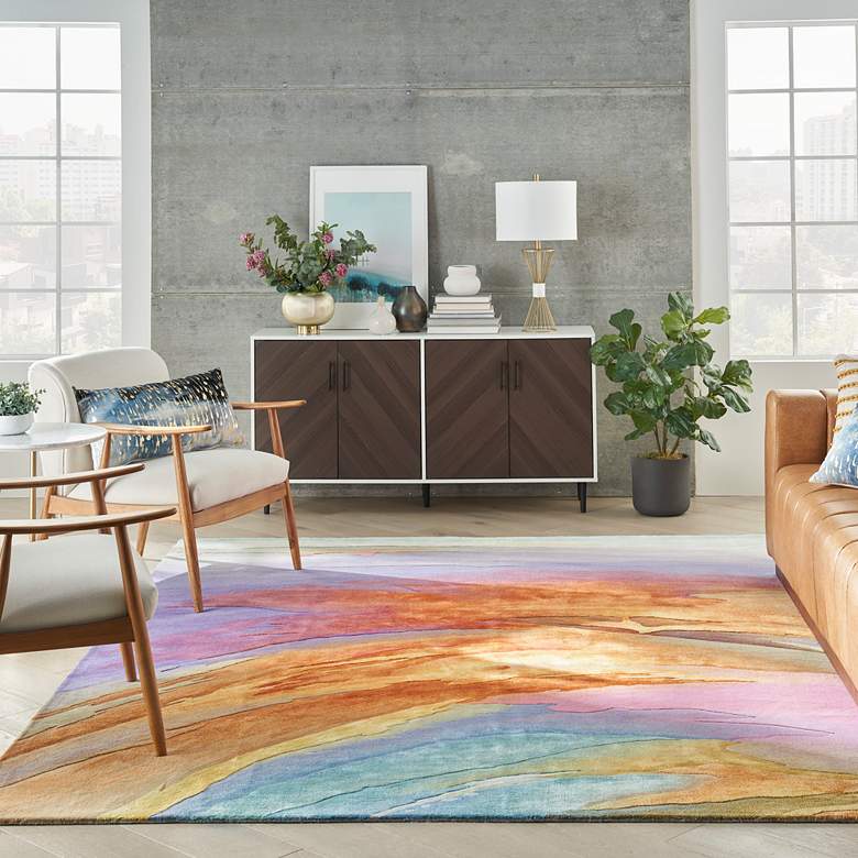 Image 1 Prismatic PRS25 5'6"x7'5" Multi-Colored Wool Area Rug