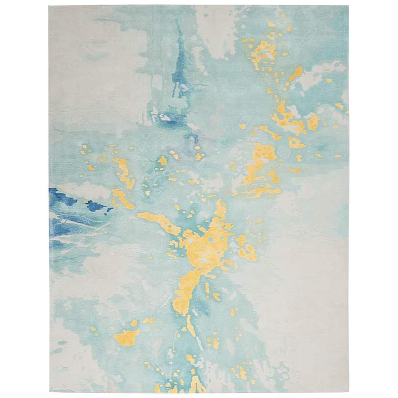 Image 2 Prismatic PRS26 5'6"x7'5" Seafoam Gold Wool Area Rug
