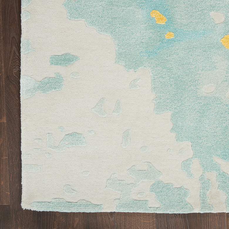 Image 3 Prismatic PRS26 5'6"x7'5" Seafoam Gold Wool Area Rug more views