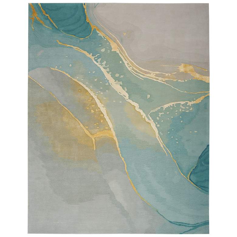 Image 2 Prismatic PRS27 5'6"x7'5" Gray Seafoam Wool Area Rug