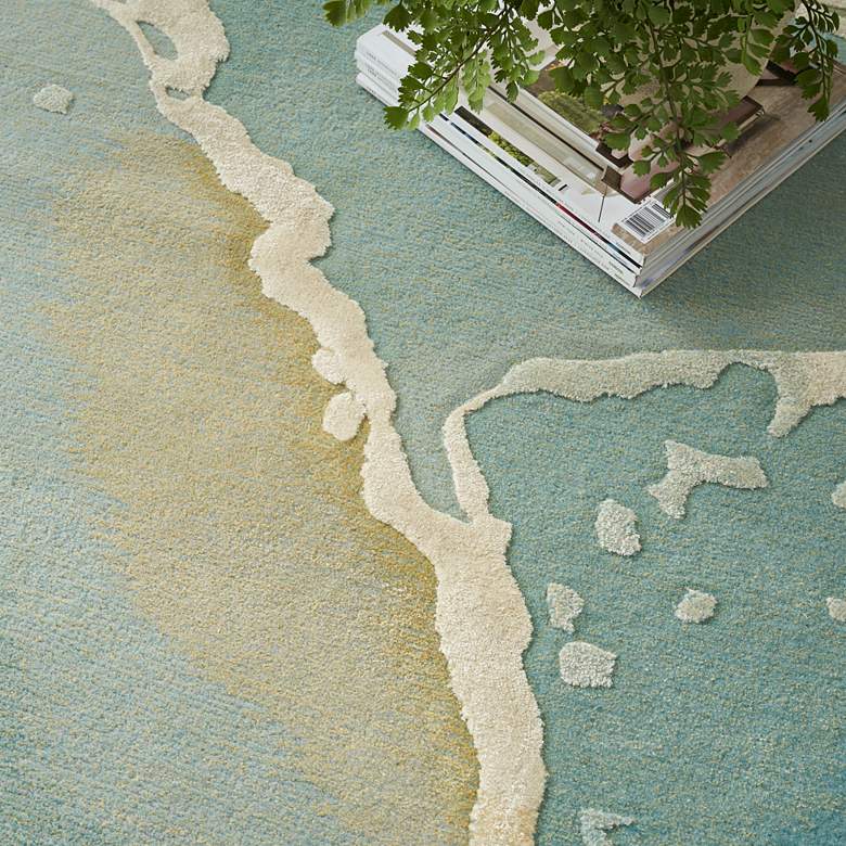 Image 5 Prismatic PRS27 5'6"x7'5" Gray Seafoam Wool Area Rug more views