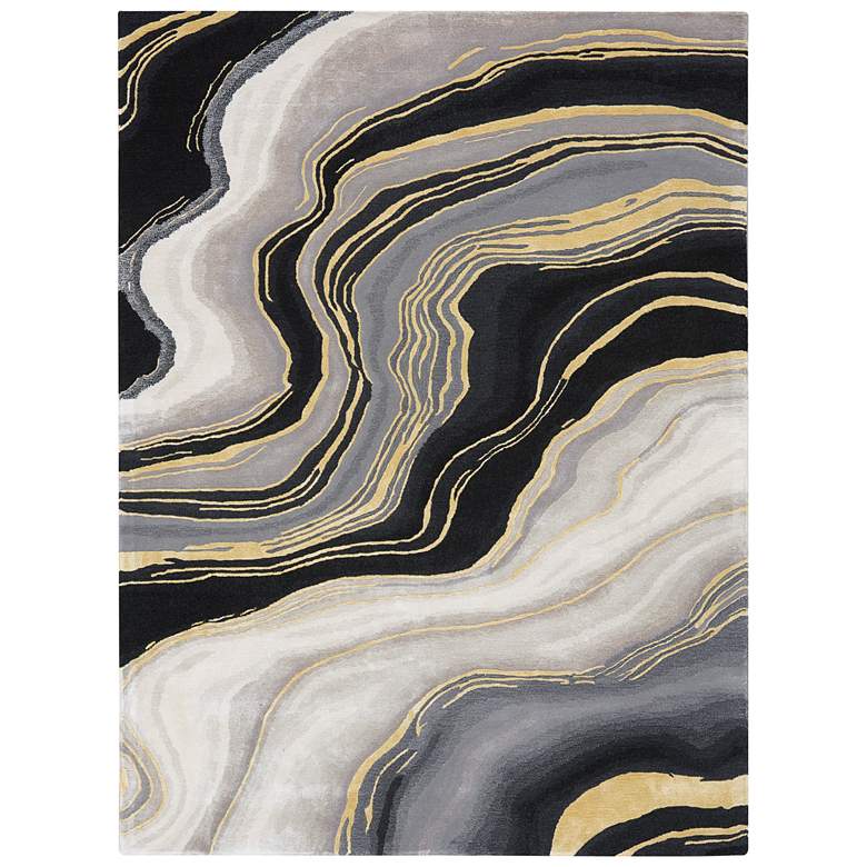 Image 2 Prismatic PRS31 5'6"x7'5" Charcoal Gray Wool Area Rug