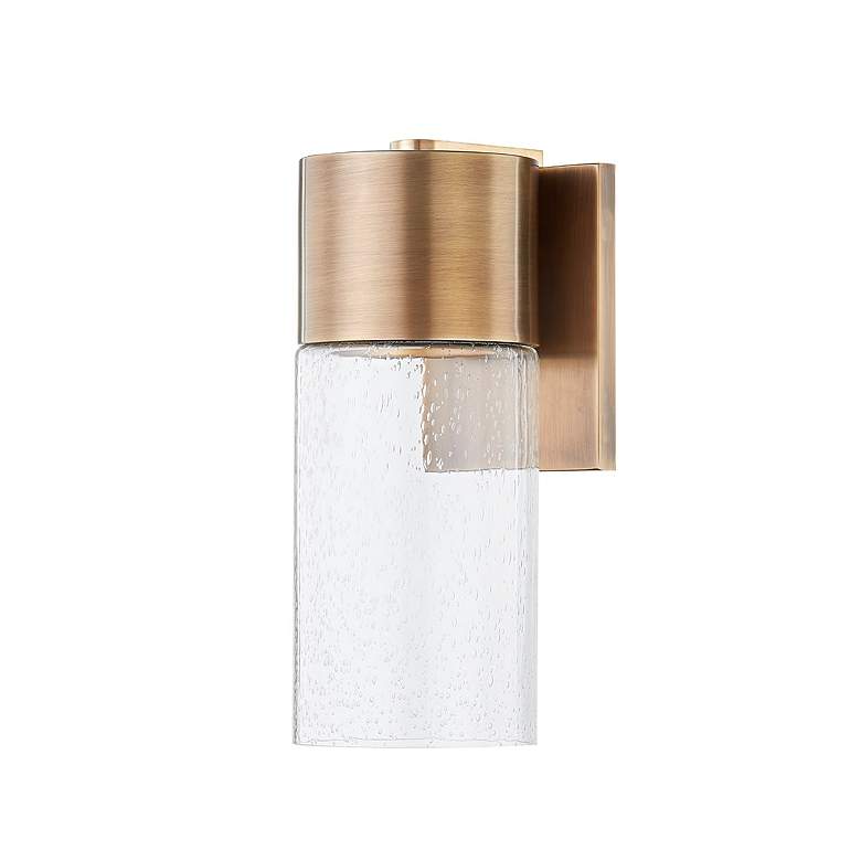 Image 1 Pristine 12 3/4" High Patina Brass Outdoor Wall Light
