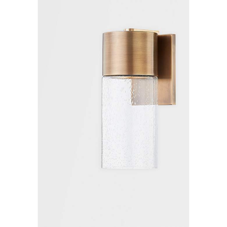 Image 2 Pristine 12 3/4" High Patina Brass Outdoor Wall Light more views