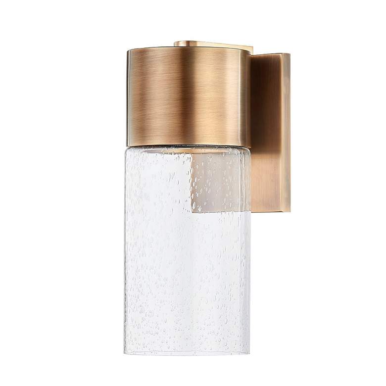 Image 1 Pristine 16" High Patina Brass Outdoor Wall Light