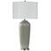 Pristine 36" Grey Table Lamp With Antique Crackle