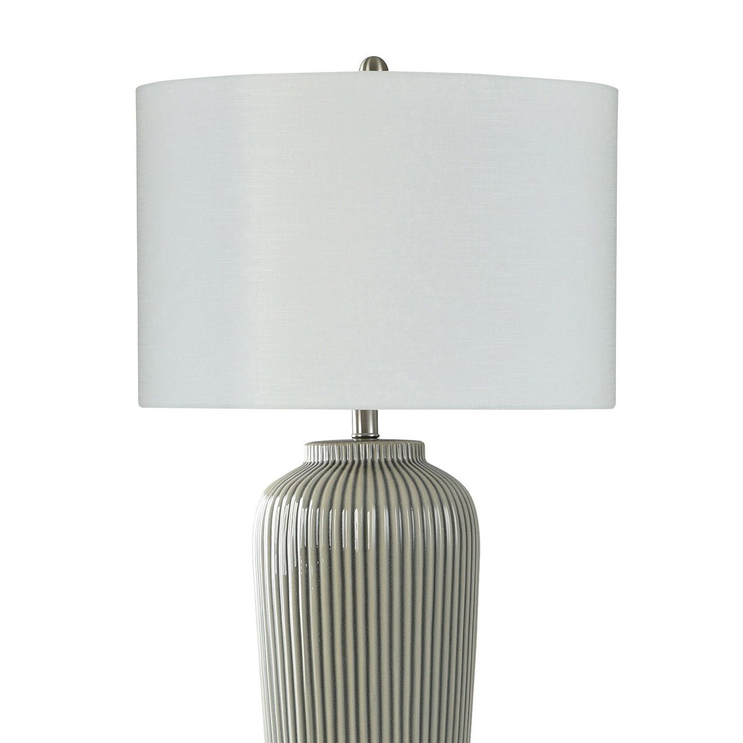 Image 2 Pristine 36" Grey Table Lamp With Antique Crackle more views