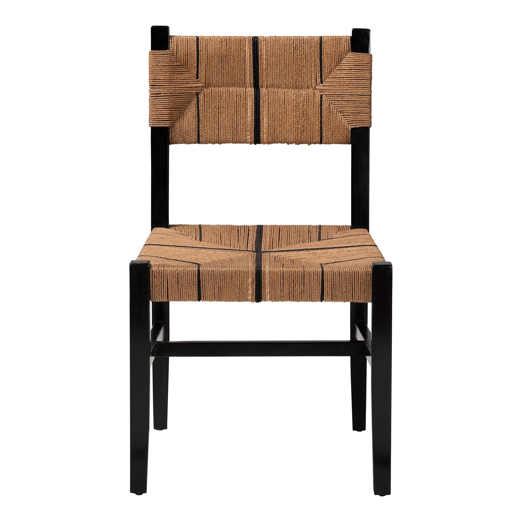 Image 3 Prita Paper Loom and Black Mahogany Wood Dining Chair more views