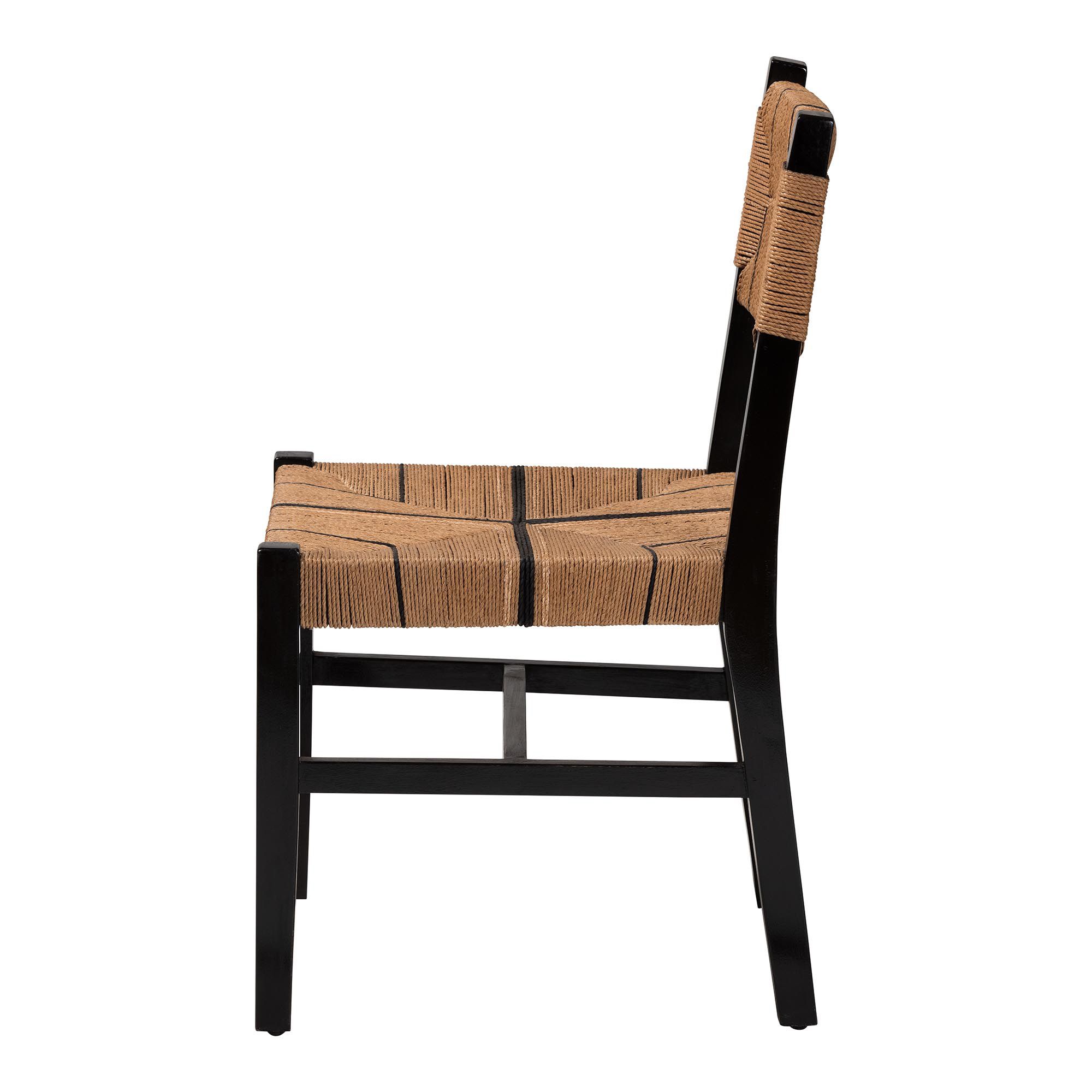Image 4 Prita Paper Loom and Black Mahogany Wood Dining Chair more views