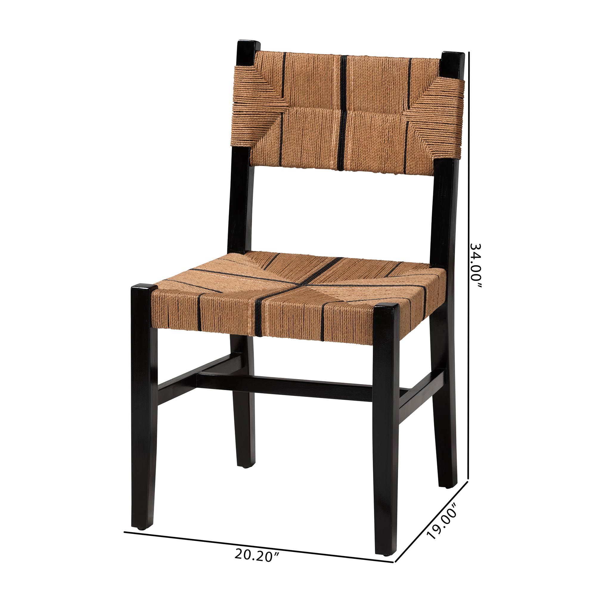 Prita Paper Loom and Black Mahogany Wood Dining Chair
