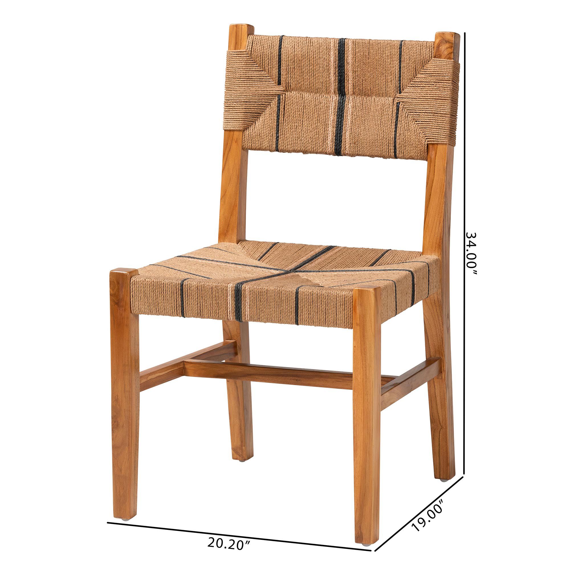 Prita Paper Loom and Natural Mahogany Wood Dining Chair