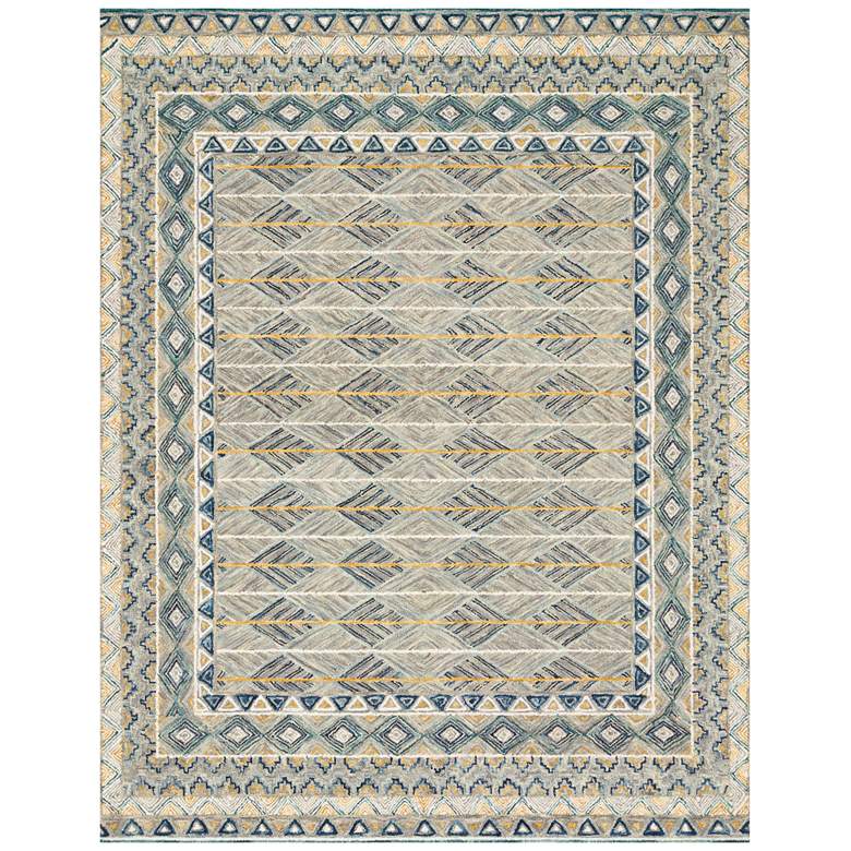 Image 1 Priti PRT-02 5'x7'6" Gray and Lagoon Rectangular Area Rug