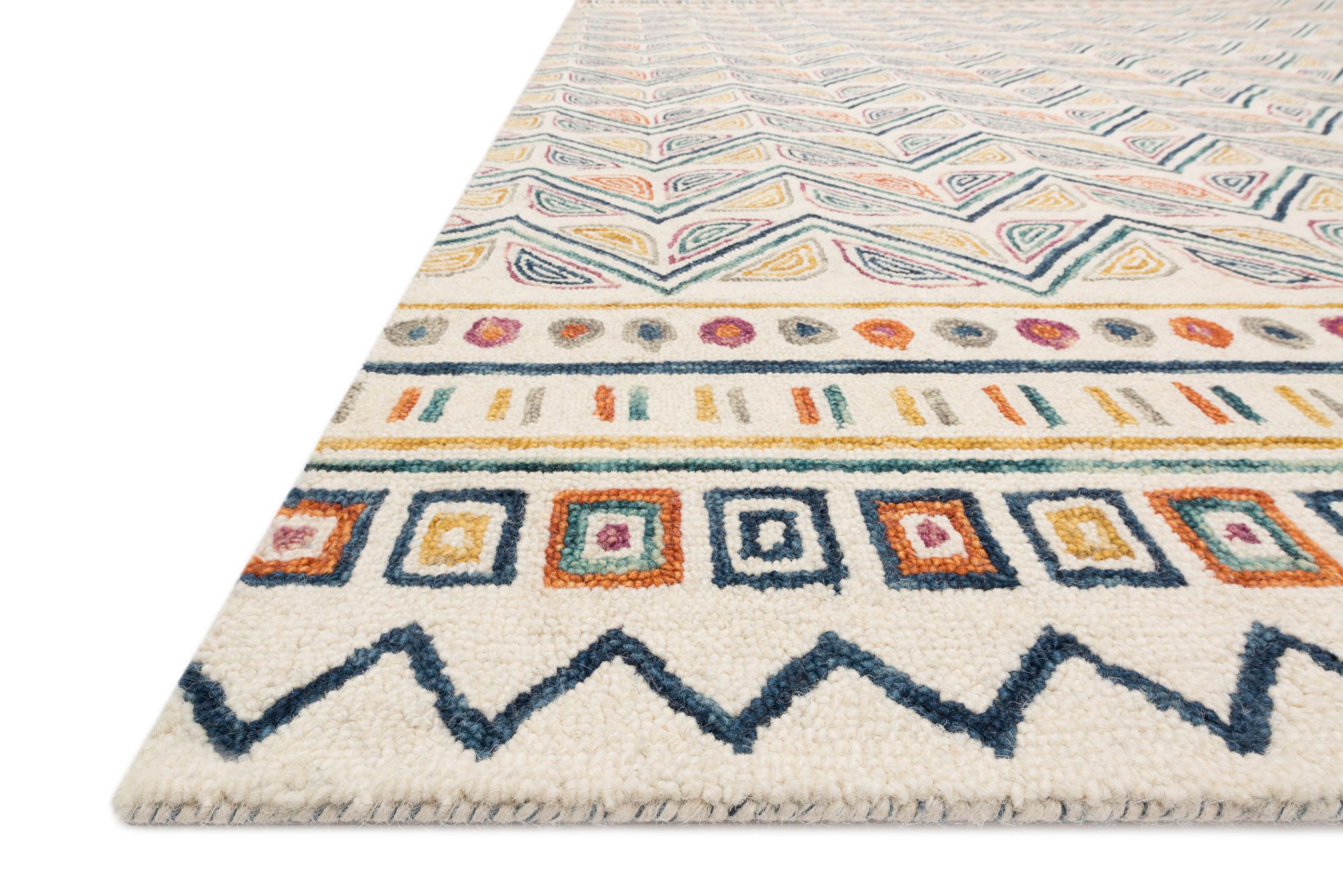 Loloi Priti PRT-03 Ivory Multi-Color Rectangular Area Rug - #716V1 ...