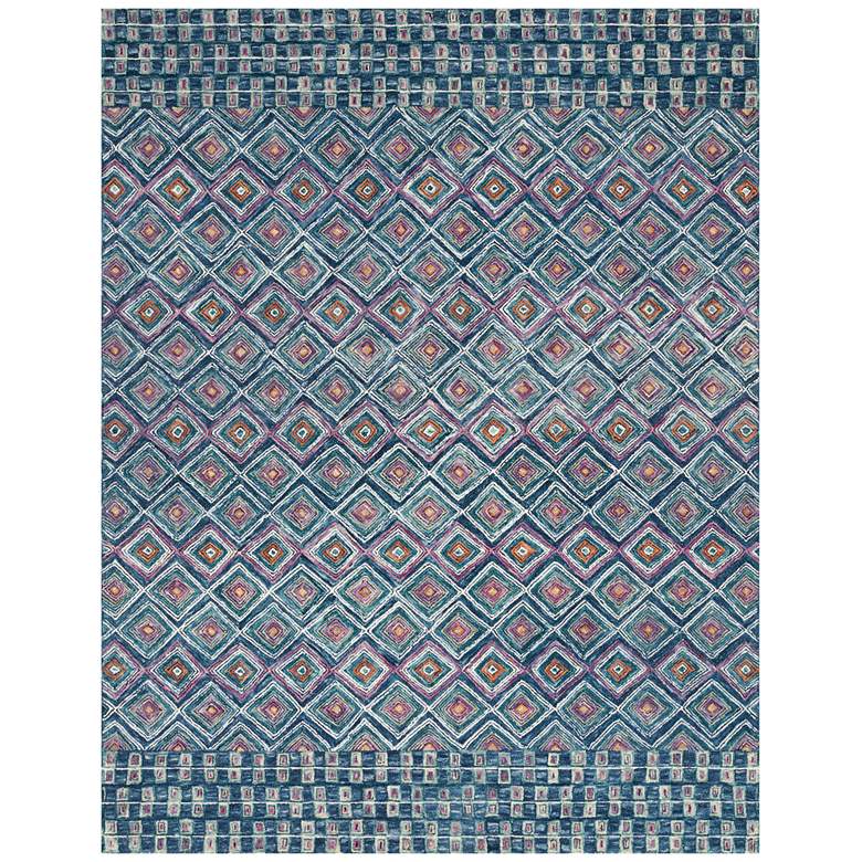 Image 1 Priti PRT-07 5&#39;x7&#39;6 inch Denim and Berry Rectangular Area Rug