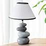 Priva 14 3/4"H Gray Ceramic Stacking Stones Table Desk Lamp