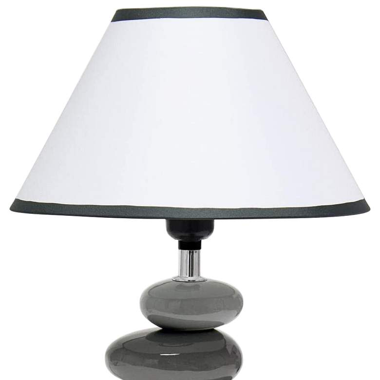Image 3 Priva 14 3/4"H Gray Ceramic Stacking Stones Table Desk Lamp more views