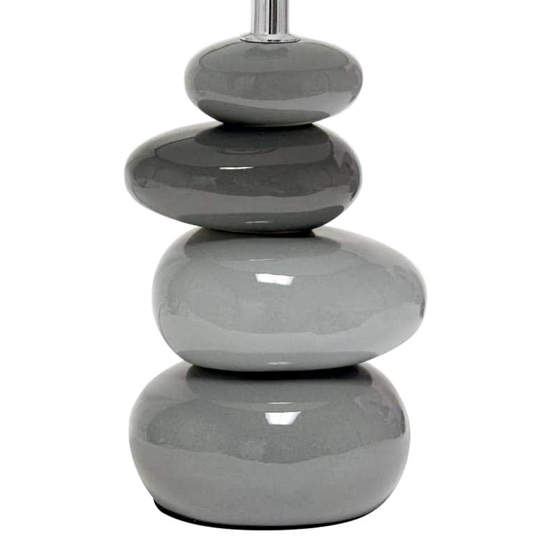 Image 4 Priva 14 3/4 inchH Gray Ceramic Stacking Stones Table Desk Lamp more views