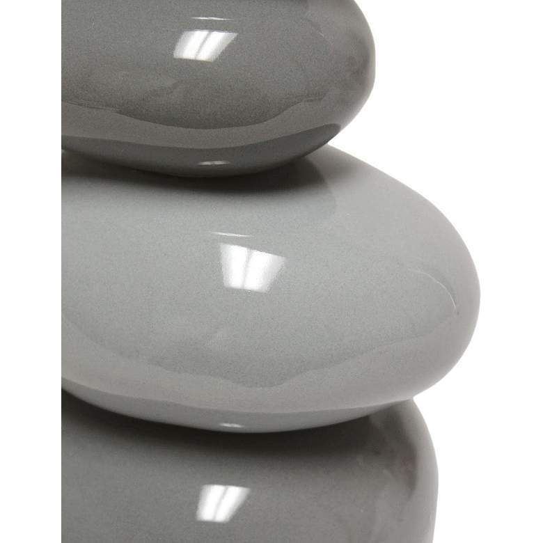 Image 5 Priva 14 3/4 inchH Gray Ceramic Stacking Stones Table Desk Lamp more views