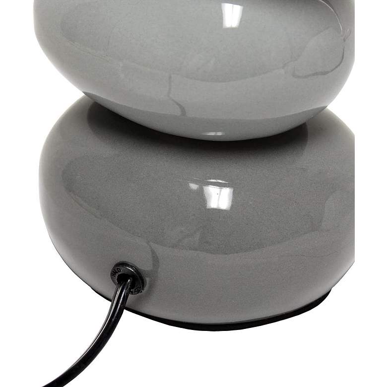 Image 7 Priva 14 3/4 inchH Gray Ceramic Stacking Stones Table Desk Lamp more views