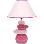 Priva 17 1/4"H Pink Ceramic Stacking Stones Table Desk Lamp