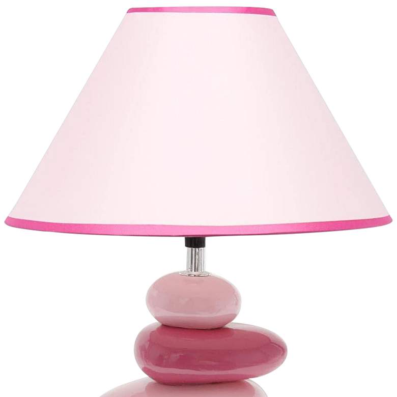 Image 3 Priva 17 1/4"H Pink Ceramic Stacking Stones Table Desk Lamp more views