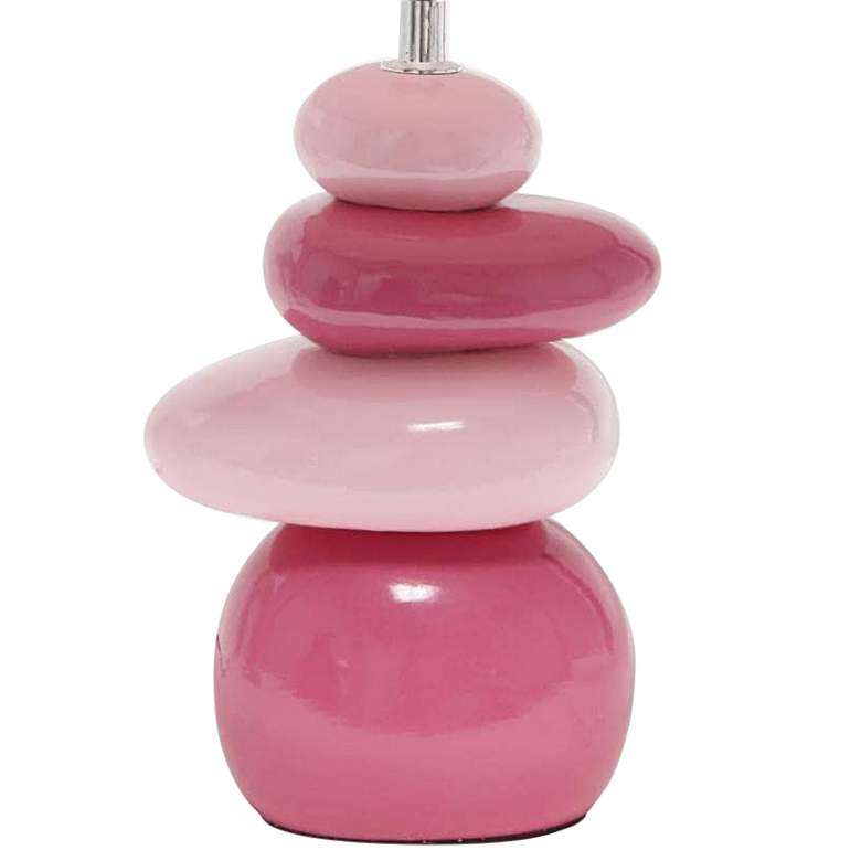 Image 4 Priva 17 1/4"H Pink Ceramic Stacking Stones Table Desk Lamp more views