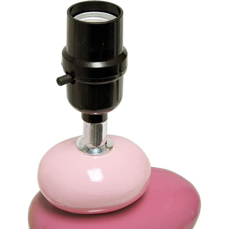 Image 6 Priva 17 1/4 inchH Pink Ceramic Stacking Stones Table Desk Lamp more views