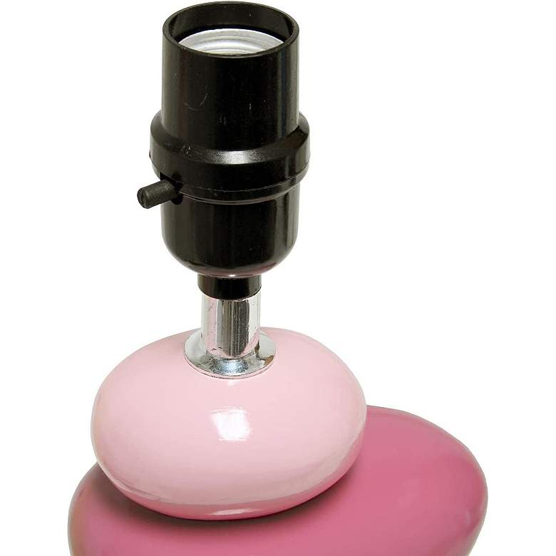 Image 6 Priva 17 1/4"H Pink Ceramic Stacking Stones Table Desk Lamp more views