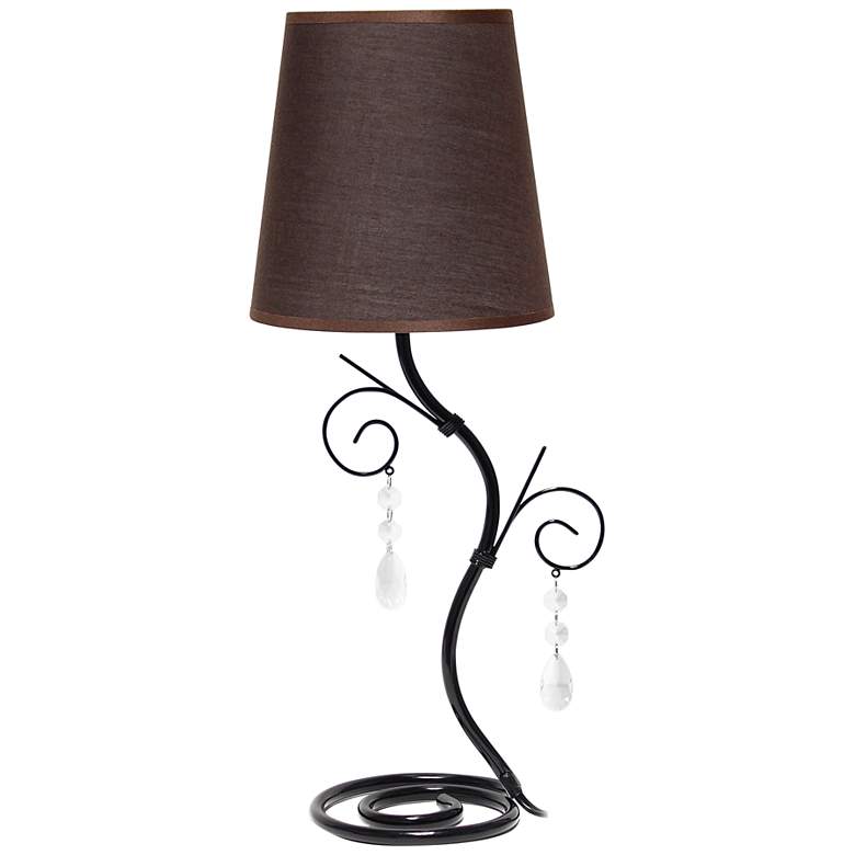 Image 2 Priva 19"H Black Metal Winding Ivy Accent Table Desk Lamp