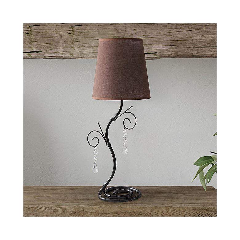 Image 1 Priva 19 inchH Black Metal Winding Ivy Accent Table Desk Lamp