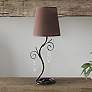 Priva 19"H Black Metal Winding Ivy Accent Table Desk Lamp