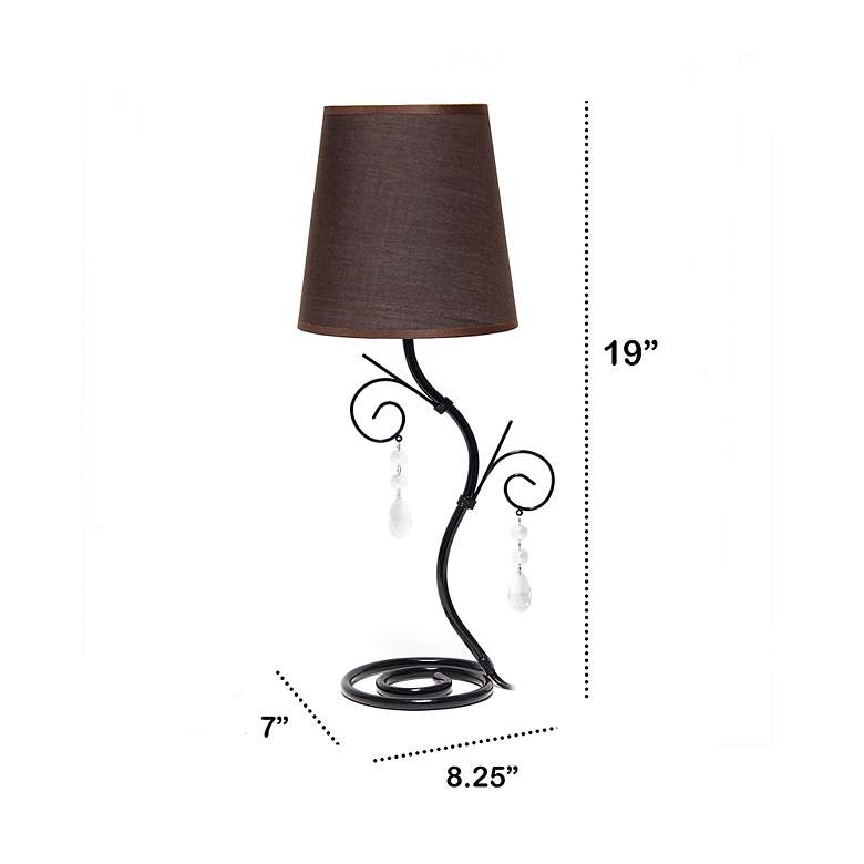 Image 6 Priva 19"H Black Metal Winding Ivy Accent Table Desk Lamp more views