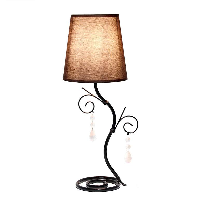Image 7 Priva 19"H Black Metal Winding Ivy Accent Table Desk Lamp more views