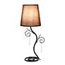 Priva 19"H Black Metal Winding Ivy Accent Table Desk Lamp