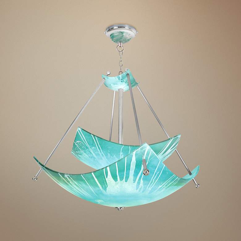 Image 1 Private Events 34" Wide Blending Teal Episode Pendant Light