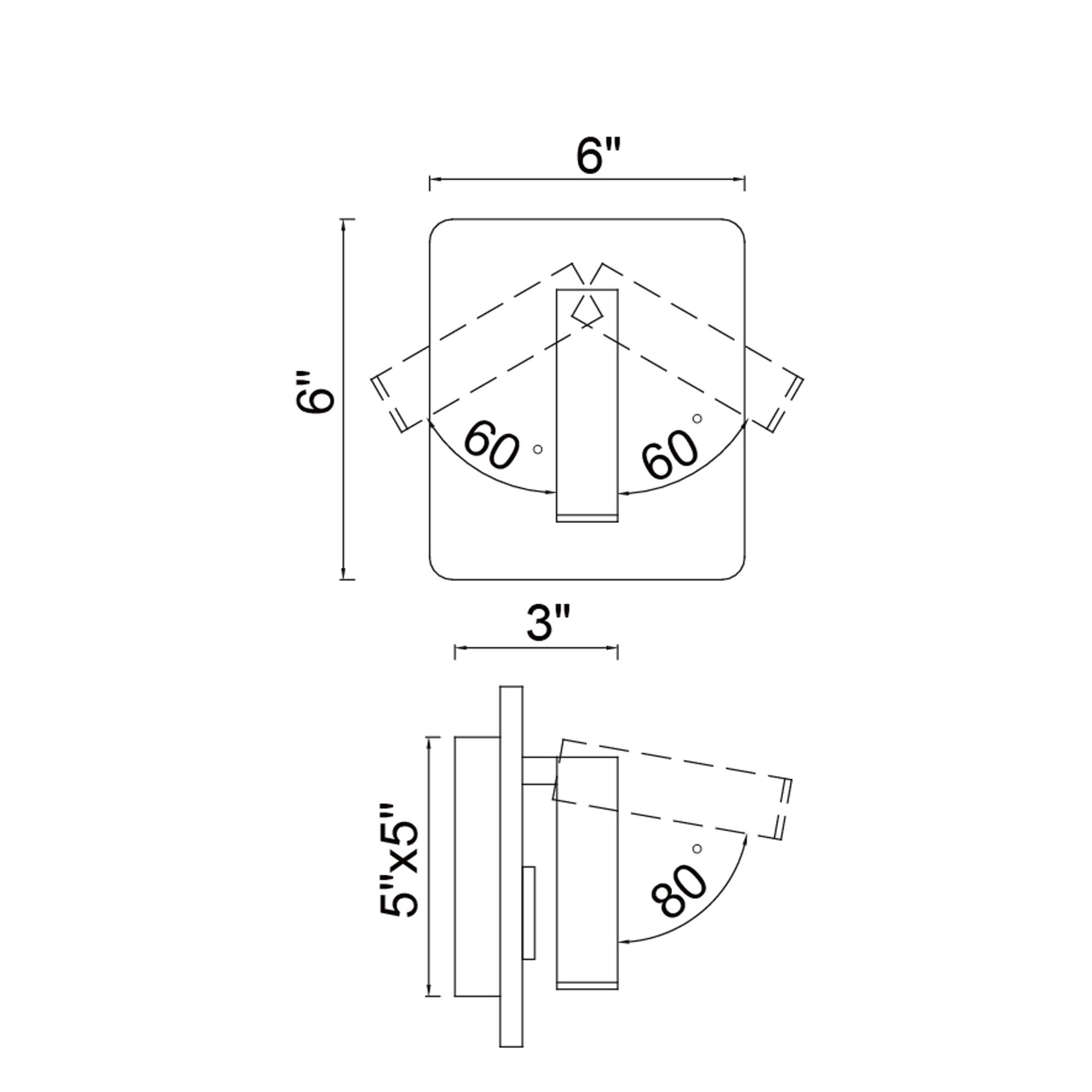 Image 6 Private I Integrated LED Adjustable Square Matte White Wall Sconce more views