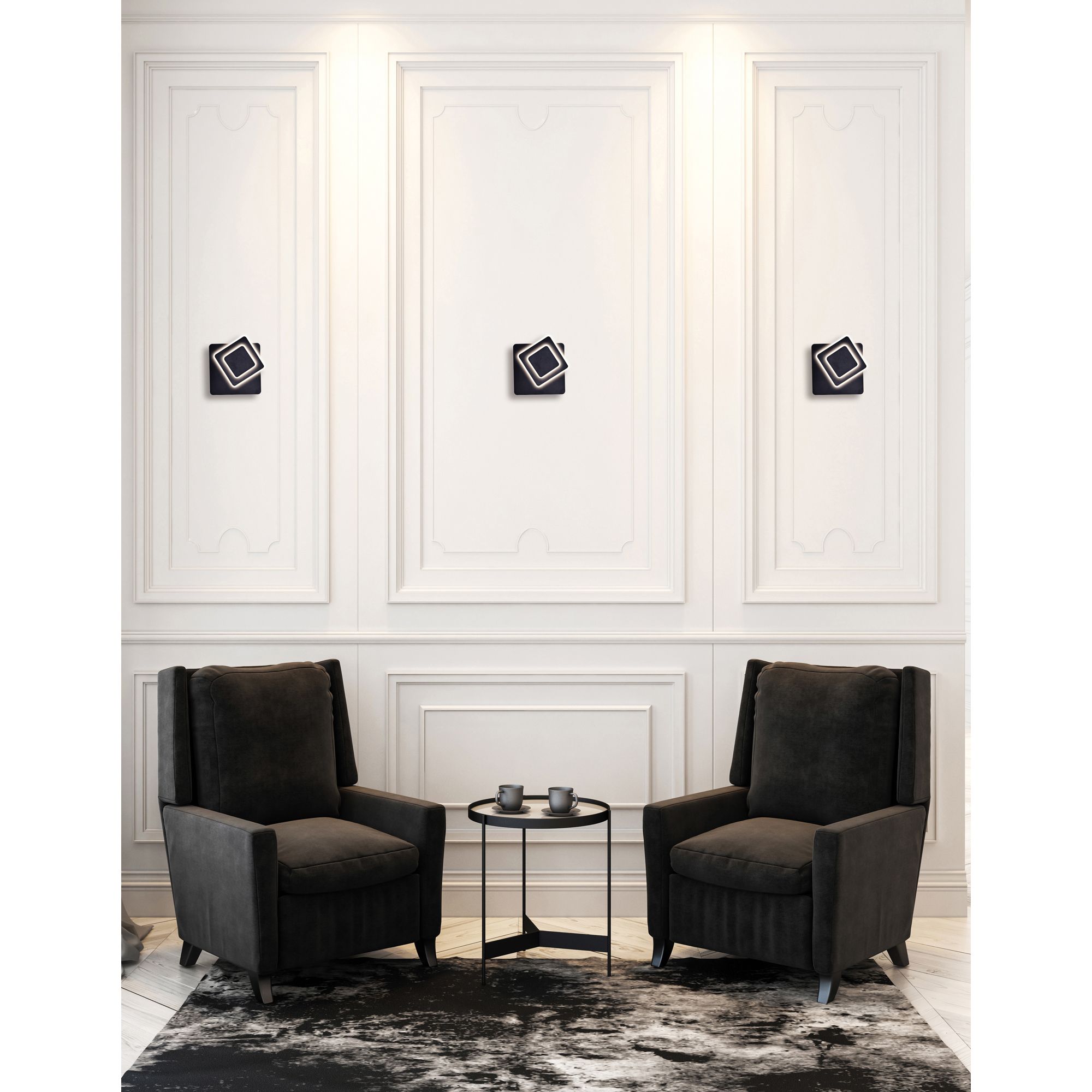 Image 6 Private I Integrated LED Square Matte Black Wall Sconce more views