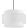 Priya 22" Wide Chrome and White Drum Pendant Light