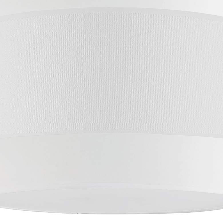 Image 2 Priya 22" Wide Chrome and White Drum Pendant Light more views