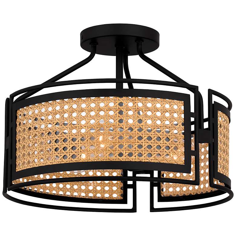 Image 1 Priya 3-Light Matte Black Semi-Flush Mount