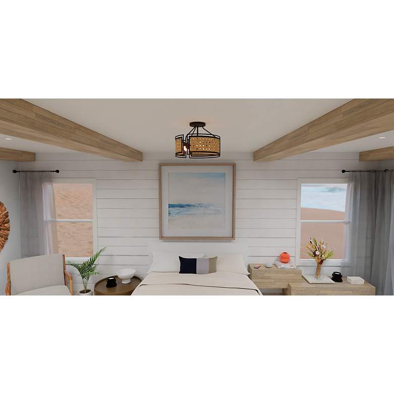 Image 7 Priya 3-Light Matte Black Semi-Flush Mount more views
