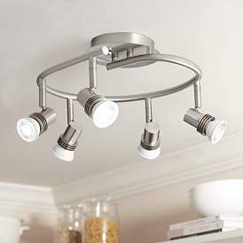 Image1 of Pro Track 15 3/4" Wide 5-Light Spiral LED Track Light Ceiling Fixture