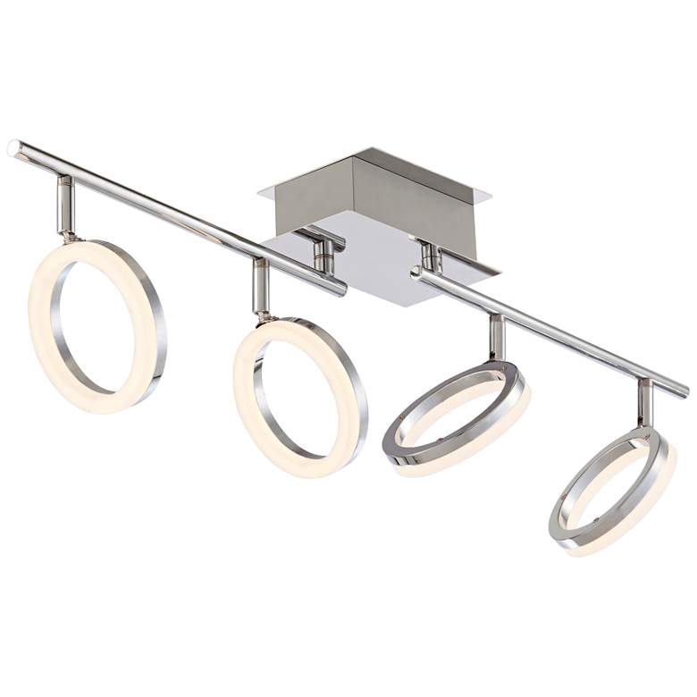 Image 2 Pro Track 30" Wide 4-Light Chrome LED Light Ring Track Fixture